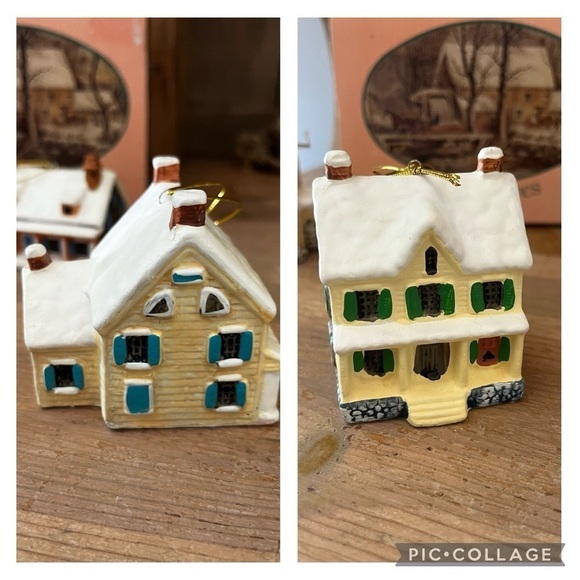 Currier & Ives Winter Homes Ornaments Set of 4 1987 Harry Peters - Picture 5 of 10